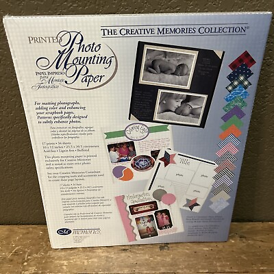 #ad New Creative Memories Collection Printed Photo Mounting Paper 10x12 Sealed $14.99