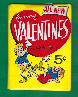 #ad #ad VINTAGE 1960 TOPPS ALL NEW FUNNY VALENTINES 5 CENT WAX PACK FACTORY SEALED $48.99