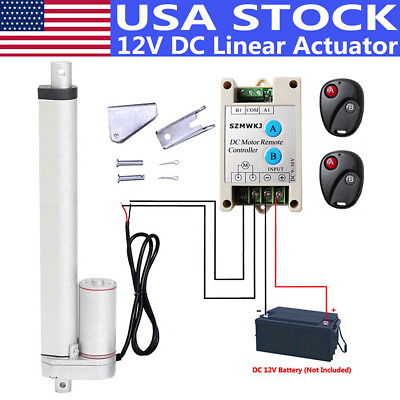 #ad 1000N 1500N Electric 12V DC Linear Actuator Wireless Controller Kits Brackets $71.99