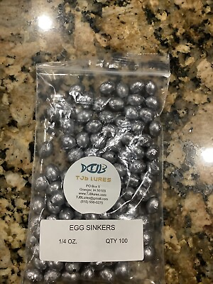 #ad 100 Qty 1 4 oz Lead Egg Sinkers Slip Sinkers Weights FREE SHIPPING $15.19