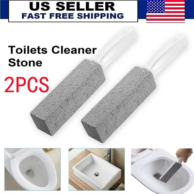 #ad 2Pcs Pumice Stone Cleaning Heavy Duty Handle Toilet Scouring Stain Remover Tool $6.92