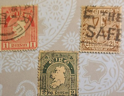 #ad Lot of 3 Vintage Irish EIRE Postage Stamps 1 1 2 2 and 2 1 2 $30.00
