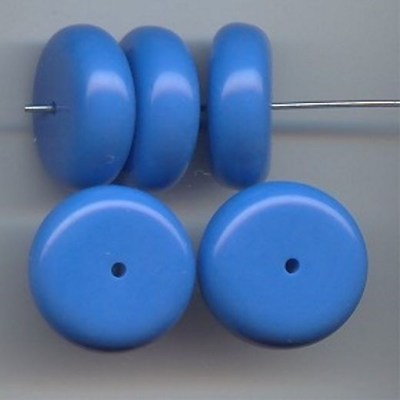 #ad 18 VINTAGE BLUE ACRYLIC 8x20mm. SMOOTH ROUND SPACER DISC BEAD 6650 $3.74