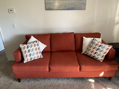 #ad Beautiful modern red couch with three seats $500.00