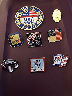 #ad Olympic Pins Lot Of 9 Misc Years $14.00