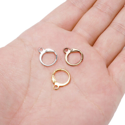 #ad 20pcs Lever Earring Hooks Wire Settings Base Hoops Earrings DIY Jewelry Mak BT $7.48