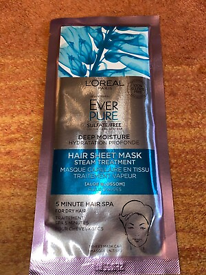 #ad L#x27;Oréal Paris Hair Care Ever Pure Deep Moisture Hair Sheet Mask 1.7 Oz NEW $7.95