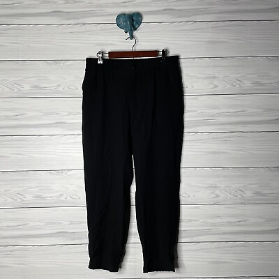 #ad A New Day Black Elastic Waist Pull On Trouser Jogger Casual Pants Womens Large $24.12