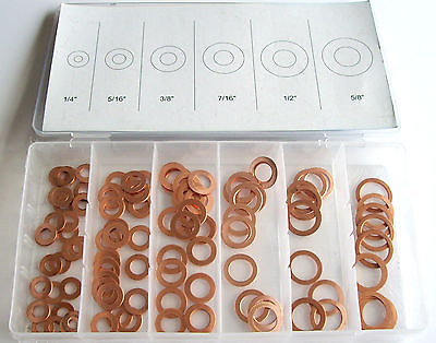 #ad 110pc COPPER WASHER ASSORTMENT FOR NUTS AND BOLTS $14.99