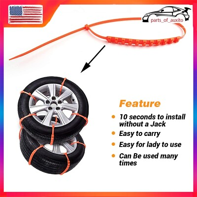 #ad #ad 10Pcs Tire Emergency Snow Chains Wheel Snow Tire Chain Nylon Straps Belt Tire $14.99