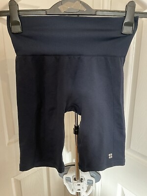 #ad #ad Sweaty Betty Power Cycling Shorts Size S Base Layer Blue Exercise Stretch Logo GBP 17.99