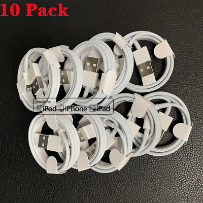 #ad 10X USB Charger Cable 3FT Lot For iPhone 13 2 11 Pro XR 8 7 6 5 Fast Charge Cord $16.53
