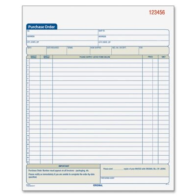 #ad Tops Purchase Order Book 50 Sheet s 3 Part Carbonless 11quot; X 8.38quot; Sheet $38.74