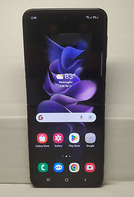 #ad Samsung Galaxy Z Flip 3 5G 128GB F711U Black Verizon Unlocked Read $91.19