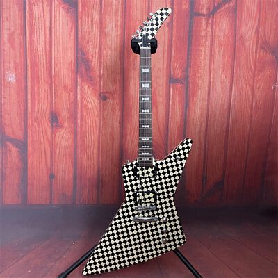 #ad Custom Cream Checkerboard Electric Guitar Explorer HH Pickup Rosewood Fretboard $355.50