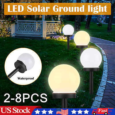 #ad Solar Round Light Outdoor Garden LED Yard Patio Waterproof Ball Landscape Lamp $8.59
