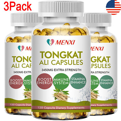 #ad 3Pack Tongkat 3450mg Men#x27;s Testosterone Booster Muscle Health Energy Endurance $34.99