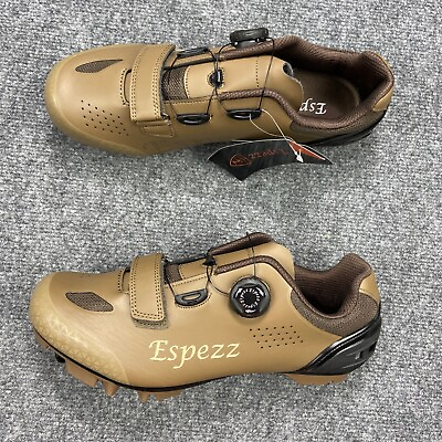 #ad NEW Espezz Cycling Shoes Mens 9 Brown Road Bike No Lace Dial Adjustable $44.99