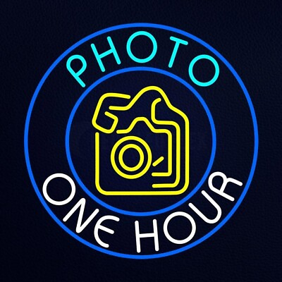 #ad 10quot; Vivid One Hour 1 HR Photo Open Neon Sign Light Lamp Beer Bar Wall Decor $84.99