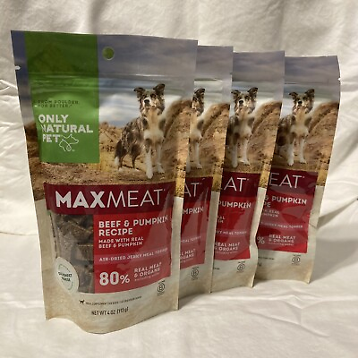 #ad Only Natural Pet MaxMeat Beef amp; Pumpkin Air Dried Jerky Meal Topper amp; Treats x4 $14.87