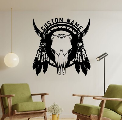 #ad Custom Native American Cow Skull Metal Wall Art Native American Gift Cow Skull $43.19