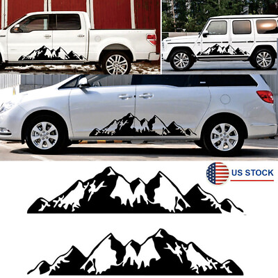 #ad 2x Car Side Body Vinyl Decals Snow Mountain Graphic Stickers For Truck Pickup RV $29.82