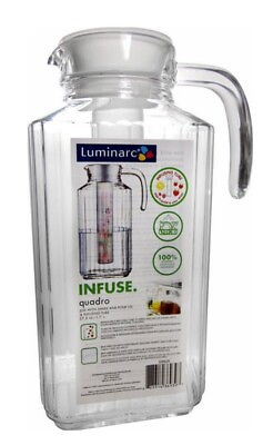 #ad Luminarc 57.5oz 1.7L Infuse Quadro Pitcher with Lid And Infuser Tube BPA Free $10.79