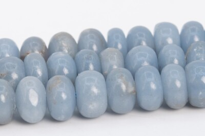 #ad 8x5MM Natural Blue Angelite Beads Grade A Rondelle Gemstone Loose Beads $7.30