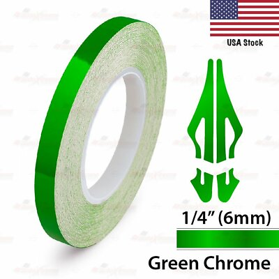 #ad GREEN CHROME 6mm 1 4quot; Roll Pin Stripe PinStriping Line Tape Vinyl Car MC STICKER $11.01