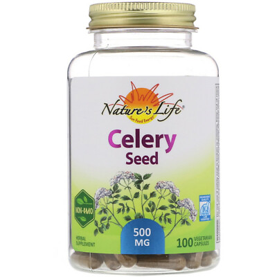 #ad Nature#x27;s Herbs Celery Seed 500mg 100 Veg Capsules Healthy Blood Pressure $28.75