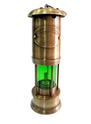 #ad Brass Miner Lamp Maritime Ship amp; Home Decor Miner Green light Oil Lamp item $33.17