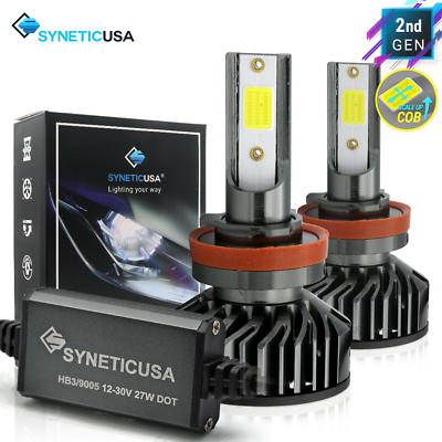 #ad Syneticusa H11 H9 H8 LED Headlight COB Bulbs Conversion Kit Hi Beam 6000K White $24.22