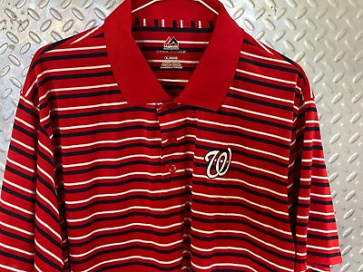 #ad Majestic WASHINGTON SEANTORS MLB Team Cool Base Polo Shirt Mens XL Cool Base $32.99