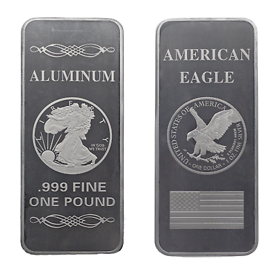 #ad #ad 1 POUND LB OZ Fine 999 Pure Walking Liberty American Eagle Bar Silver Aluminum $29.99