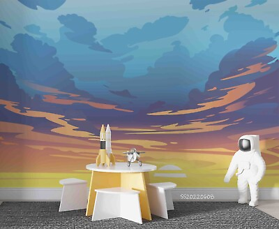 #ad 3D Evening Sky Clouds Sunset Wallpaper Wall Mural Peel and Stick Wallpaper 438 AU $45.99