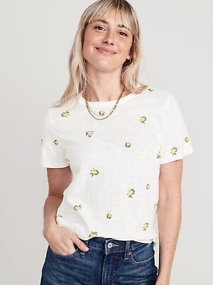 #ad Old Navy Women’s Size 2X EveryWear Short Sleeve Tee T Shirt .. Lemons NWT $8.54