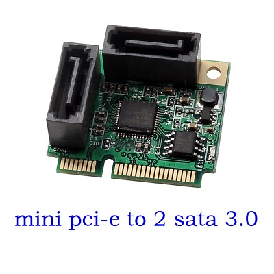 #ad Mini PCI Express to 2 Ports SATA 3.0 III 6Gb s Expansion Card Single Chip $13.20