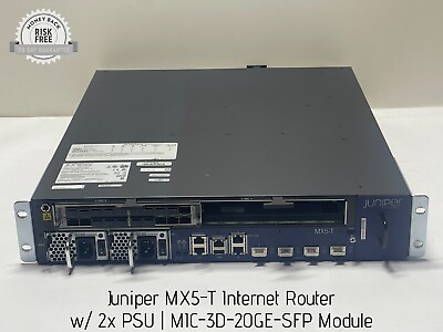 #ad Juniper MX5 T Internet Router w 2x PSU MIC 3D 20GE SFP Module $749.95