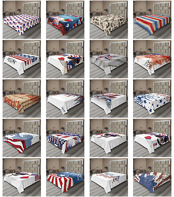 #ad Ambesonne 4th of July Flat Sheet Top Sheet Decorative Bedding 6 Sizes $30.99
