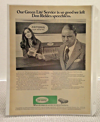 #ad 1974 National Car Rental Original Print Ad Don Rickles 8.5 x 11quot; $14.37