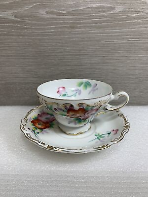 #ad Vintage Occupied Japan Hand Painted Trimont China Tea Cup amp; Saucer Pink Flowers $14.99