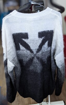 #ad Off White Brand Authentic knit sweater XL mens grey gradient $200.00