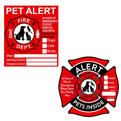 #ad 5X Pet Inside Sticker Save Our Pets Finder Window Stickers No Adhesive Pet Alert $8.07