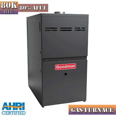 #ad Goodman Gas Furnace 80K BTU 80% AFUE Multi Speed Two Stage Upflow Horizontal NEW $1274.00