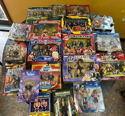 #ad Vintage Stone Cold Steve Austin figure and Other WWF WWE SUPERSTARS—— LOT OF 19 $400.00