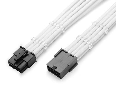 #ad #ad 8 Pin White GPU PSU Sleeved Graphic Card Power Supply Extension Cable Comb PC $19.98