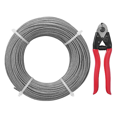 #ad VEVOR T316 Stainless Steel Cable 1 8quot; 7x7 Steel Wire Rope 300 ft $42.29
