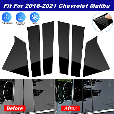 #ad For 2016 2021 Chevrolet Malibu Door Trim Pillar Posts Black Cover Decorations $10.98