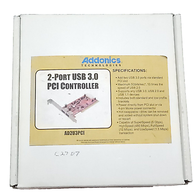 #ad Addonics 2PORT USB 3.0 PCI CONTROLLER AD2U3PCI $24.89