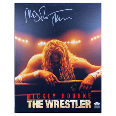 #ad MICKEY ROURKE SIGNED 16X20 CANVAS THE WRESTLER AUTOGRAPHED JSA COA $479.99